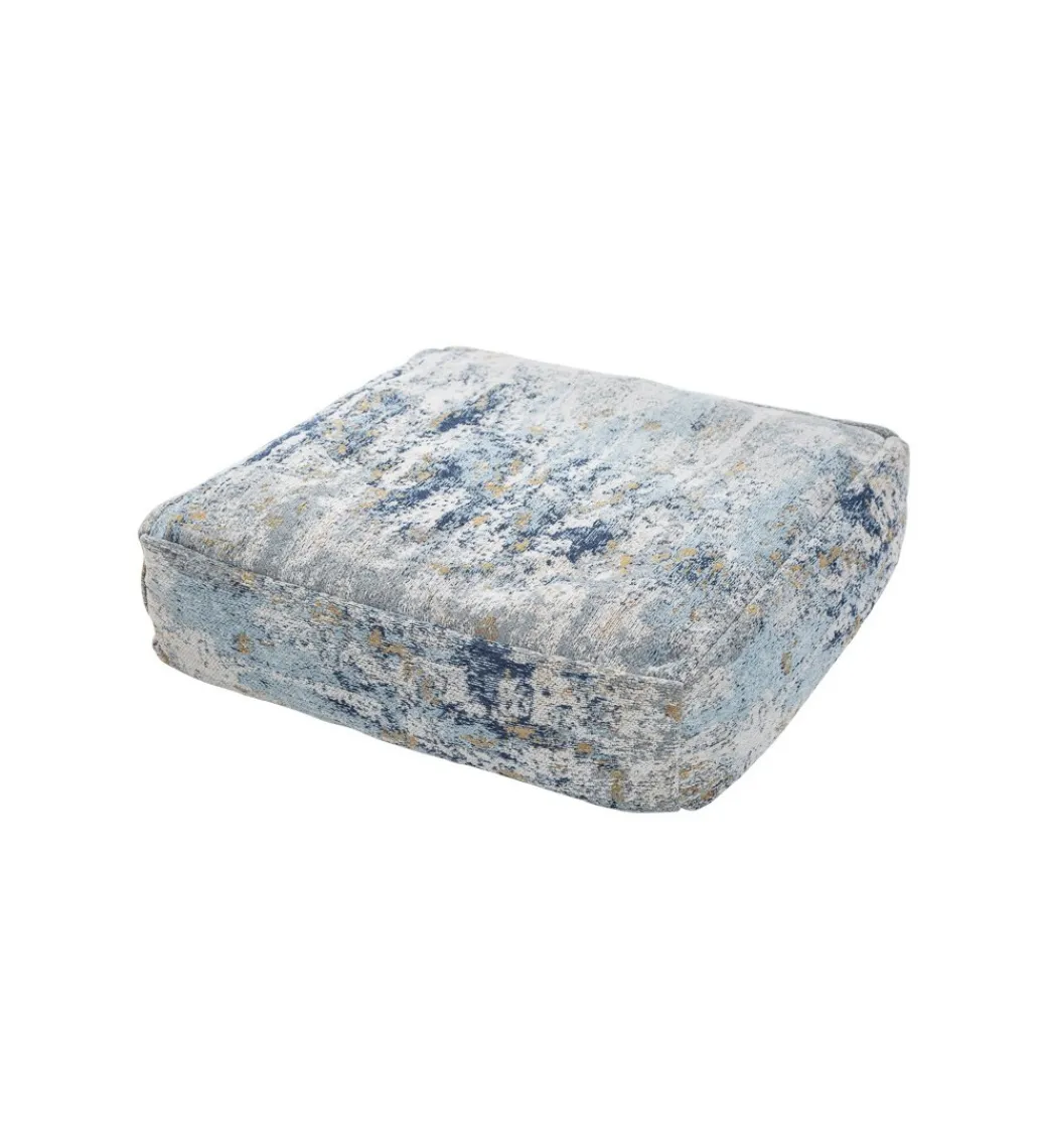 Invicta Interior Pufa na podłogę Cabernet Sauvignon 70 cm niebiesko beżowa