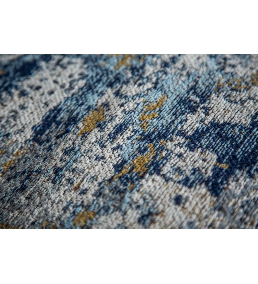 Invicta Interior Pufa na podłogę Cabernet Sauvignon 70 cm niebiesko beżowa