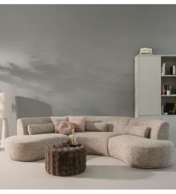WOOOD Pufa OLVEN 60 cm puchata brązowa