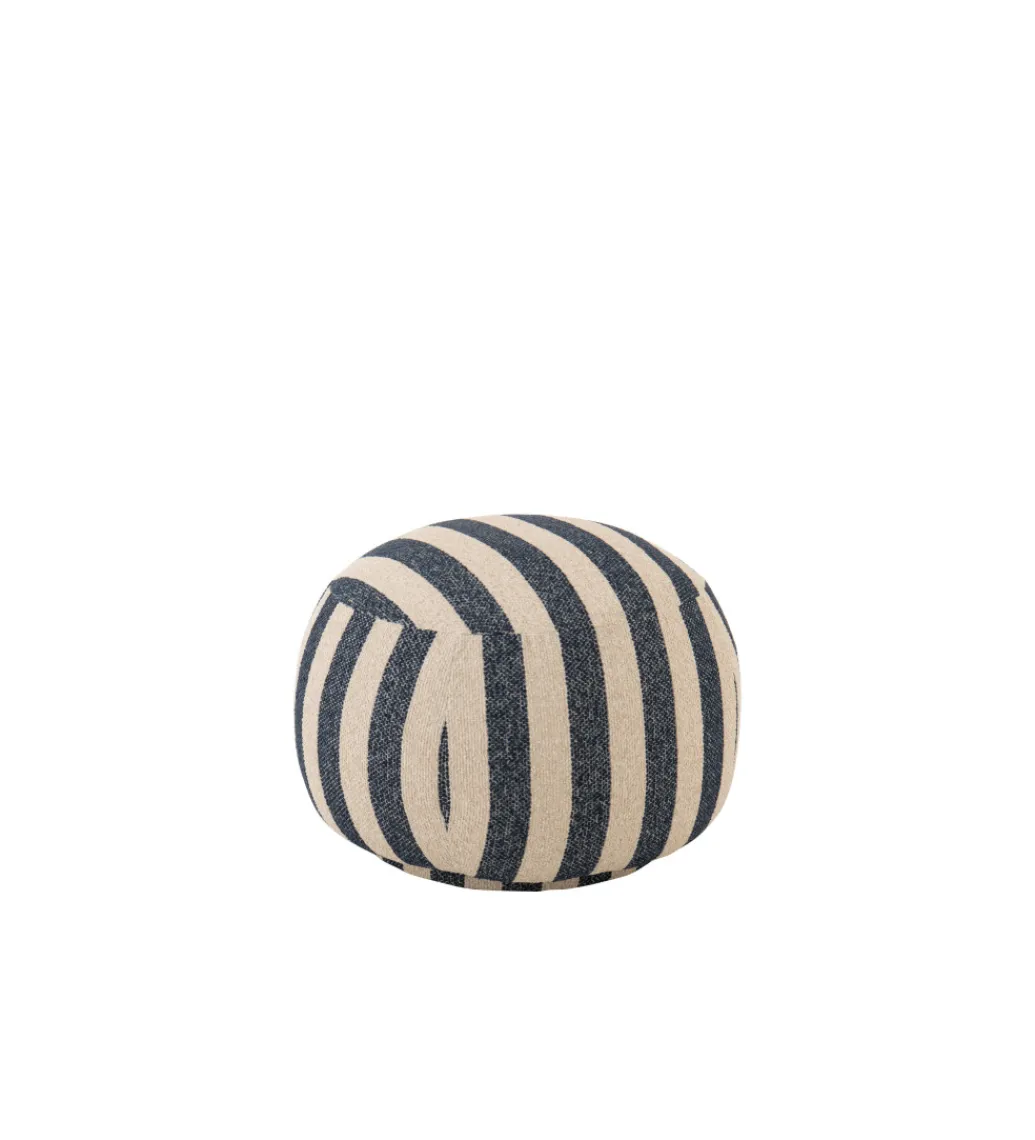 J-Line Pufa STRIPED 45 cm niebiesko biała