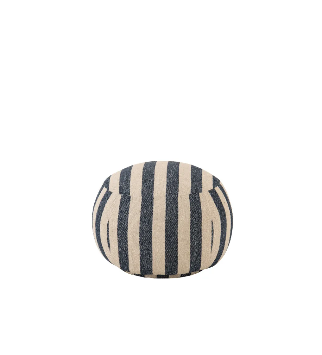 J-Line Pufa STRIPED 45 cm niebiesko biała