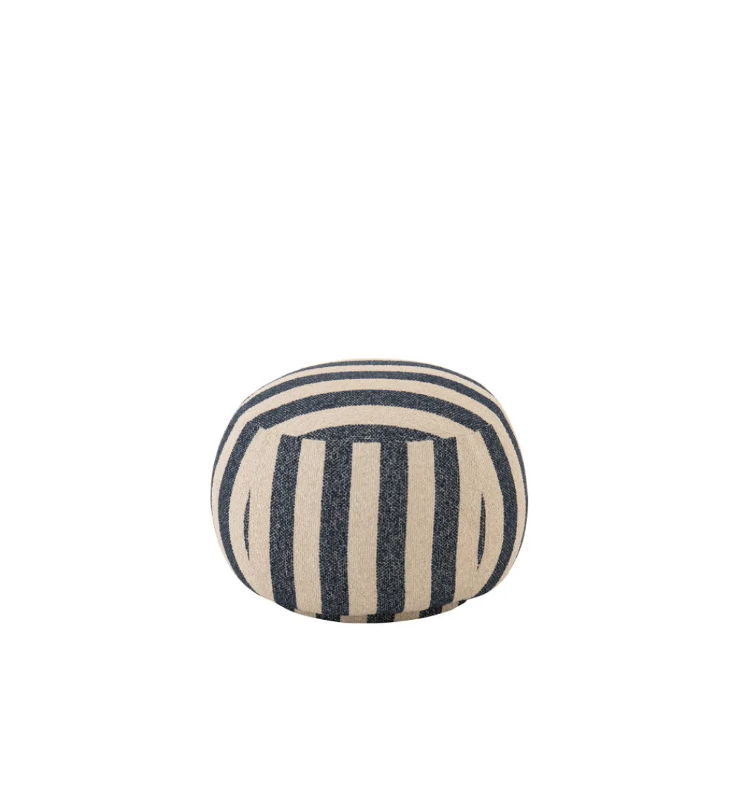 J-Line Pufa STRIPED 45 cm niebiesko biała