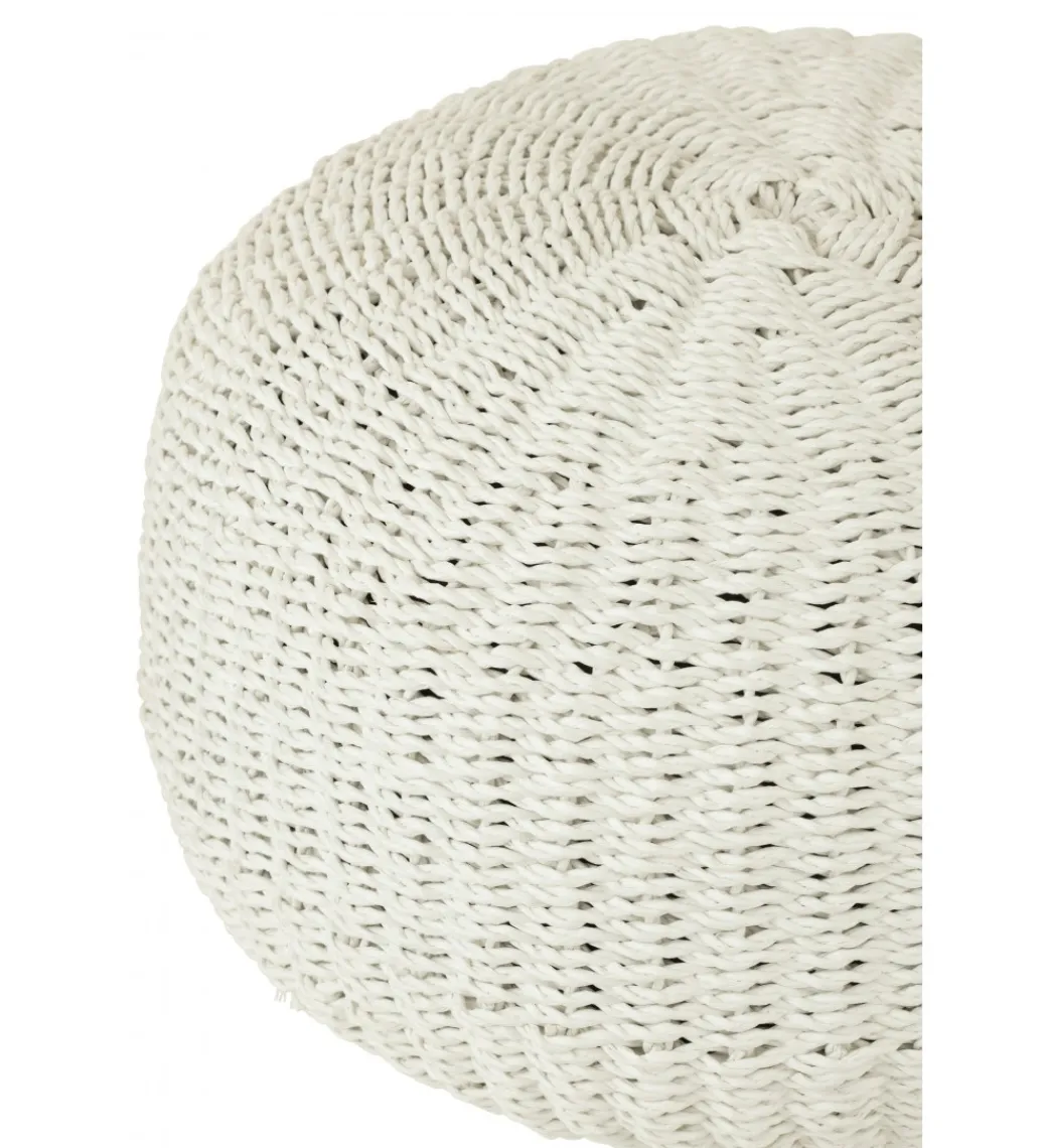 J-Line Pufa STRIPES 50 cm biała