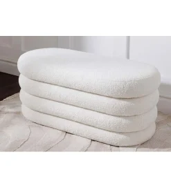 Invicta Interior Pufa VOGUE 85 cm z schowkiem boucle białe