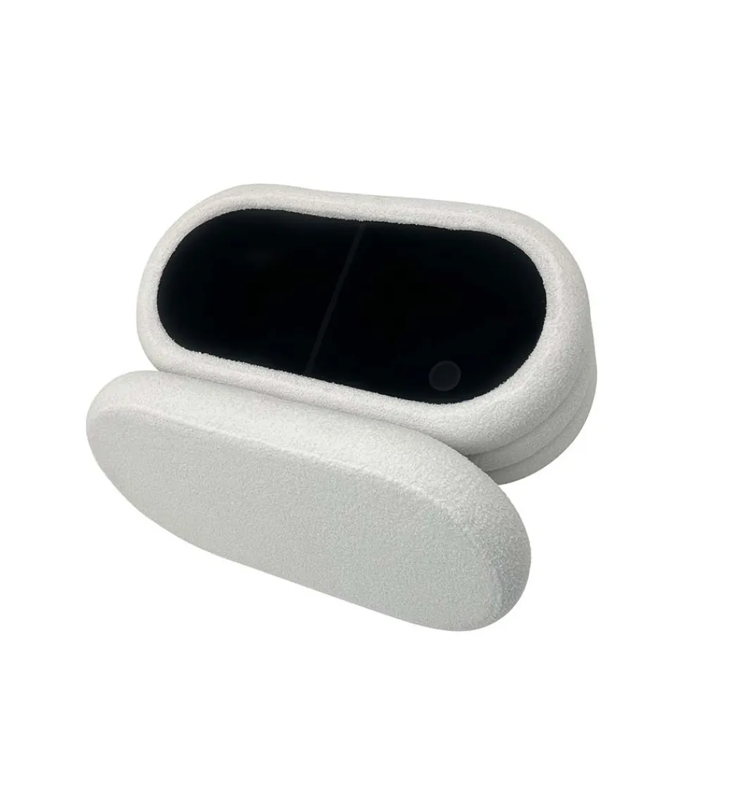 Invicta Interior Pufa VOGUE 85 cm z schowkiem boucle białe