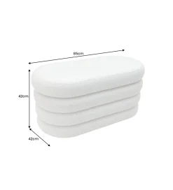 Invicta Interior Pufa VOGUE 85 cm z schowkiem boucle białe