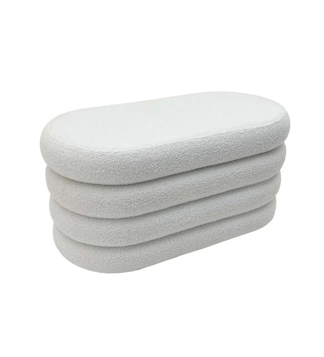Invicta Interior Pufa VOGUE 85 cm z schowkiem boucle białe