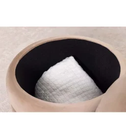 Invicta Interior - przedsprzedaż Pufa VOGUE 40 cm z schowkiem welwet champagne greige