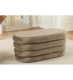 Invicta Interior Pufa VOGUE 85 cm z schowkiem welwet champagne