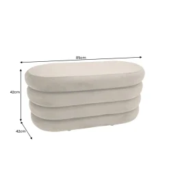 Invicta Interior Pufa VOGUE 85 cm z schowkiem welwet champagne