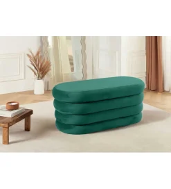 Invicta Interior Pufa VOGUE 85 cm z schowkiem welwet zielony