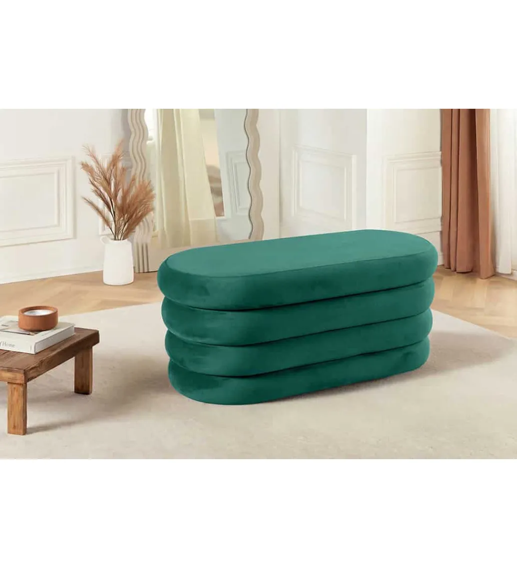 Invicta Interior Pufa VOGUE 85 cm z schowkiem welwet zielony