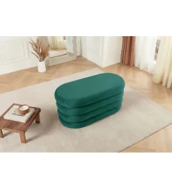 Invicta Interior Pufa VOGUE 85 cm z schowkiem welwet zielony