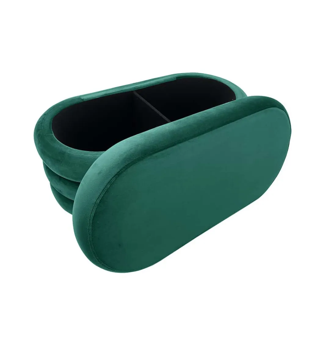 Invicta Interior Pufa VOGUE 85 cm z schowkiem welwet zielony