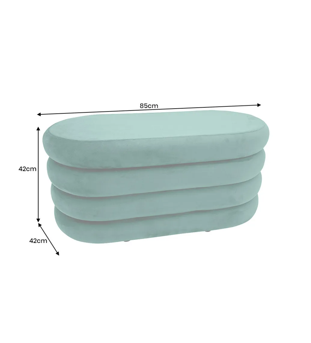 Invicta Interior Pufa VOGUE 85 cm z schowkiem welwet zielony