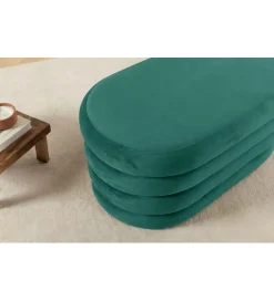 Invicta Interior Pufa VOGUE 85 cm z schowkiem welwet zielony