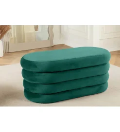 Invicta Interior Pufa VOGUE 85 cm z schowkiem welwet zielony