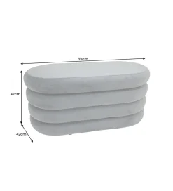 Invicta Interior Pufa VOGUE 85 cm z schowkiem welwet szara