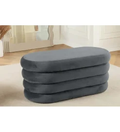Invicta Interior Pufa VOGUE 85 cm z schowkiem welwet szara