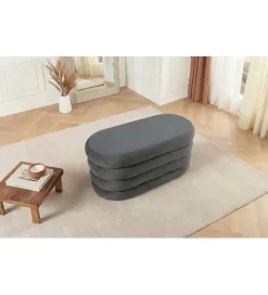 Invicta Interior Pufa VOGUE 85 cm z schowkiem welwet szara