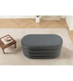 Invicta Interior Pufa VOGUE 85 cm z schowkiem welwet szara