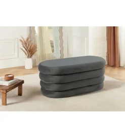 Invicta Interior Pufa VOGUE 85 cm z schowkiem welwet szara