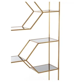 L&L Regał AINO 214 cm ciemne szkło antyczny brąz