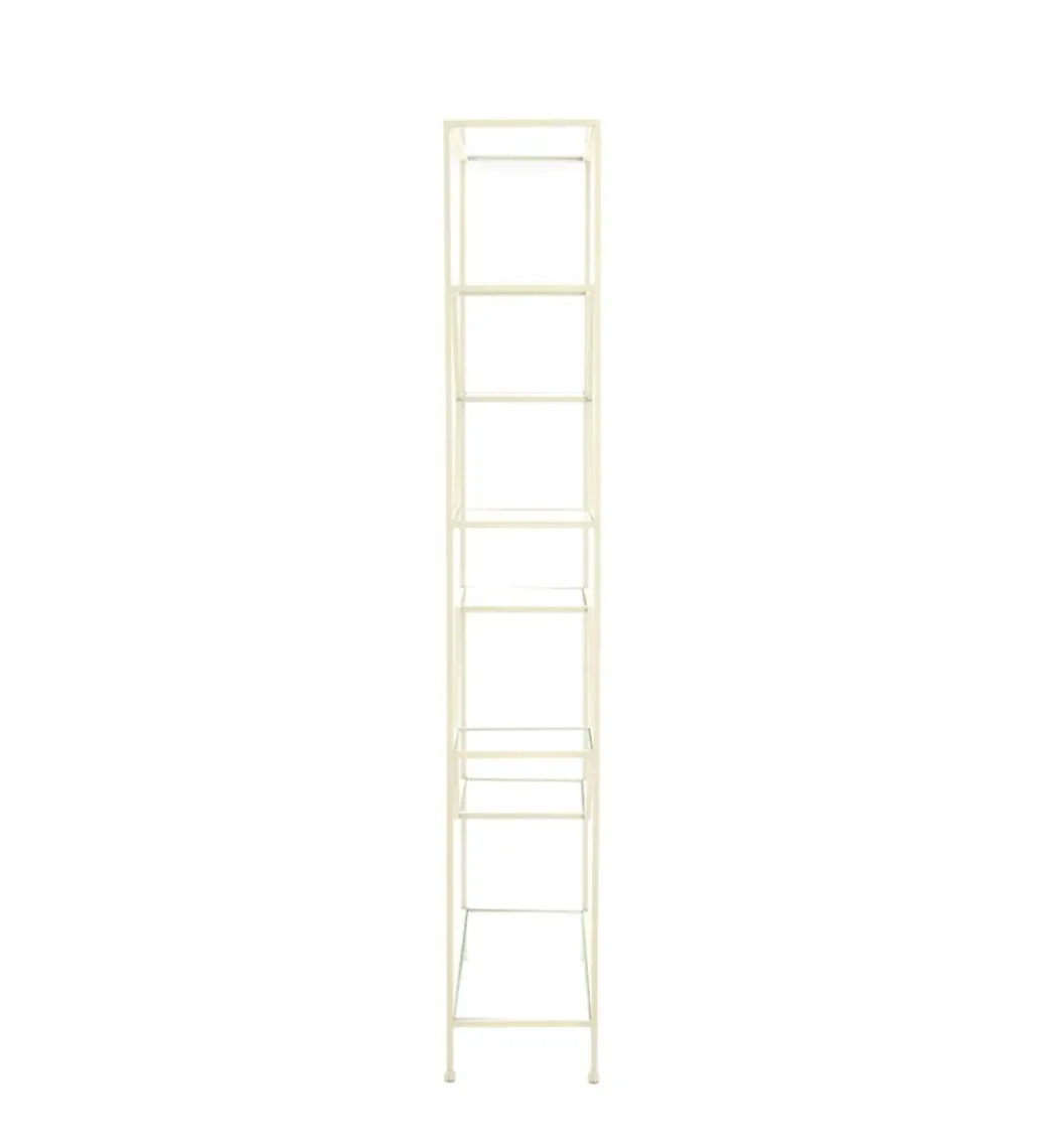 L&L Regał AINO 214 cm szklany kremowy