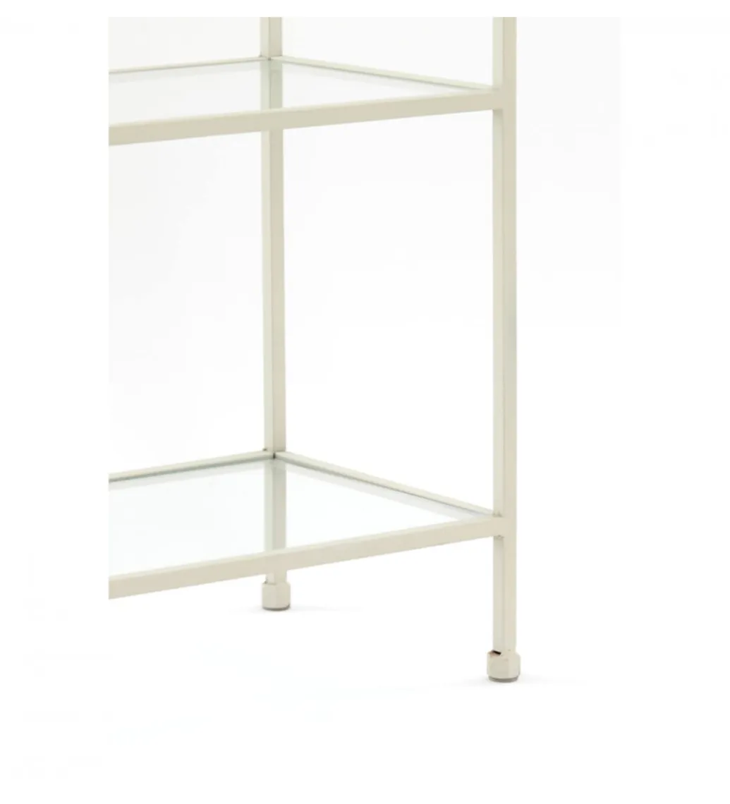 L&L Regał AINO 214 cm szklany kremowy