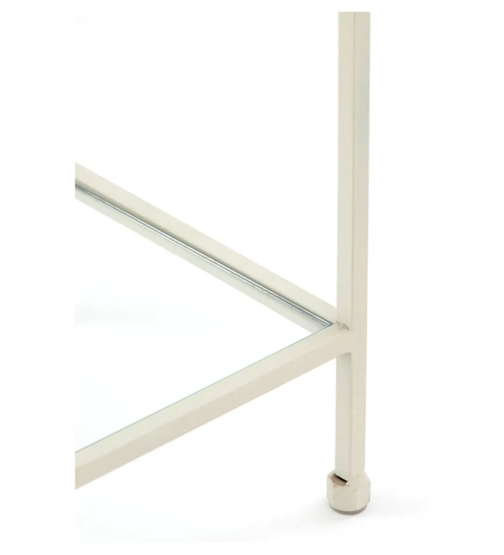 L&L Regał AINO 214 cm szklany kremowy