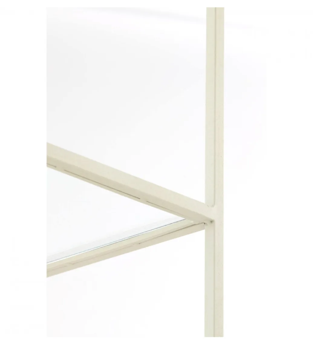 L&L Regał AINO 214 cm szklany kremowy