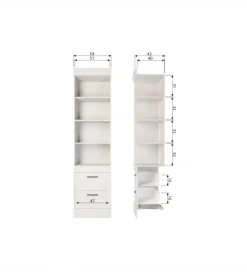 WOOOD Regał BOLD 215 cm drewno sosny biały