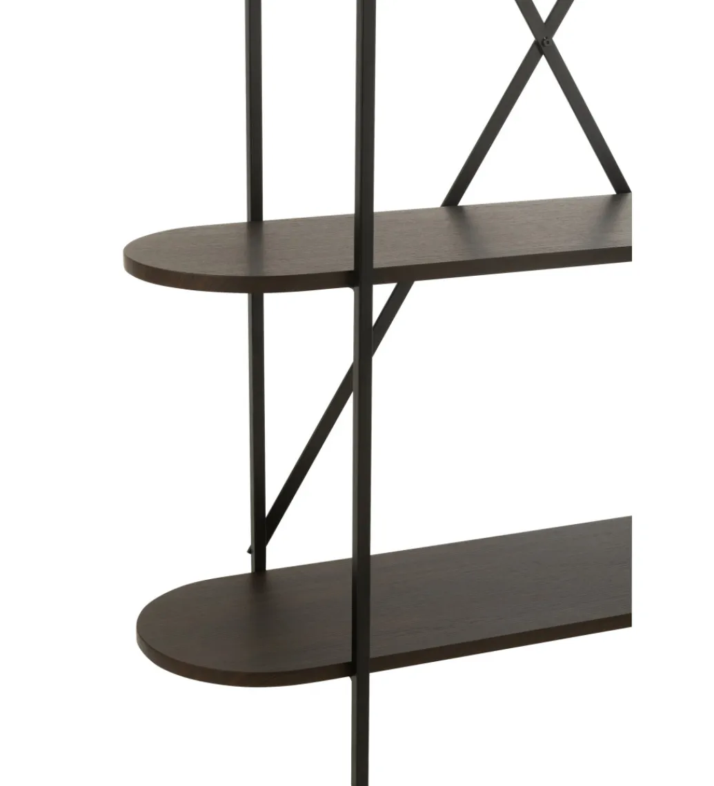 J-Line Regał DOMERESU 120 cm ciemny brązowy