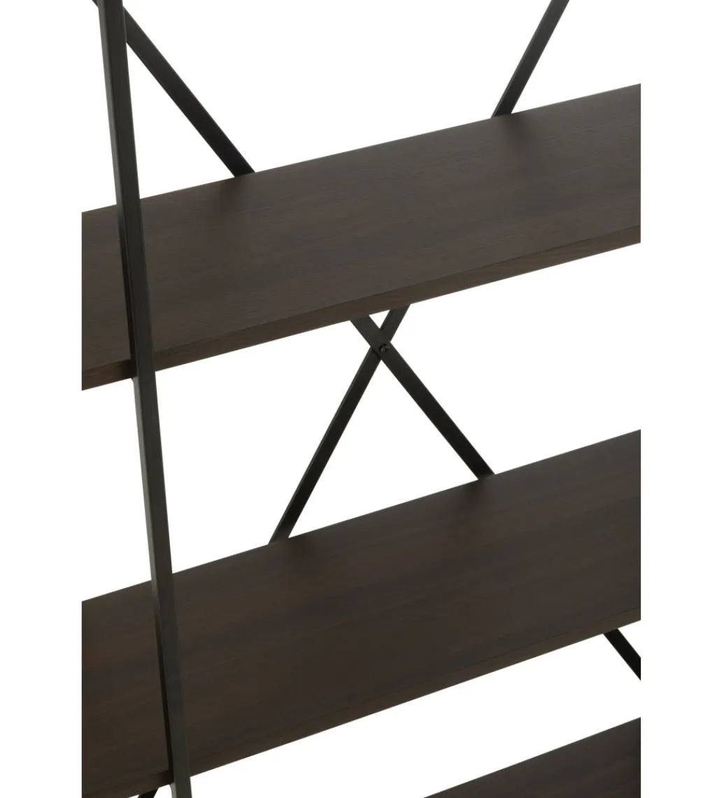 J-Line Regał DOMERESU 120 cm ciemny brązowy