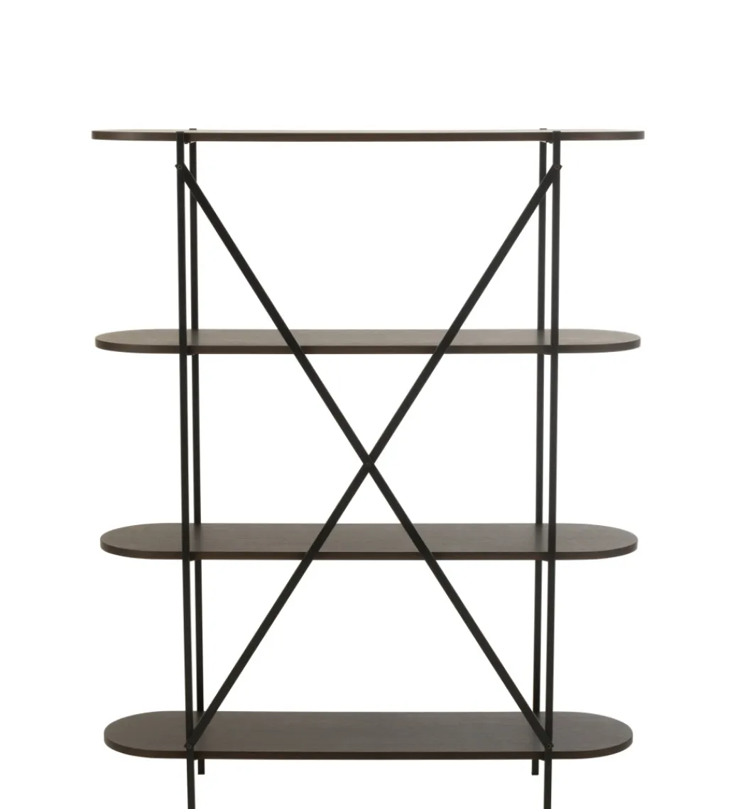 J-Line Regał DOMERESU 120 cm ciemny brązowy