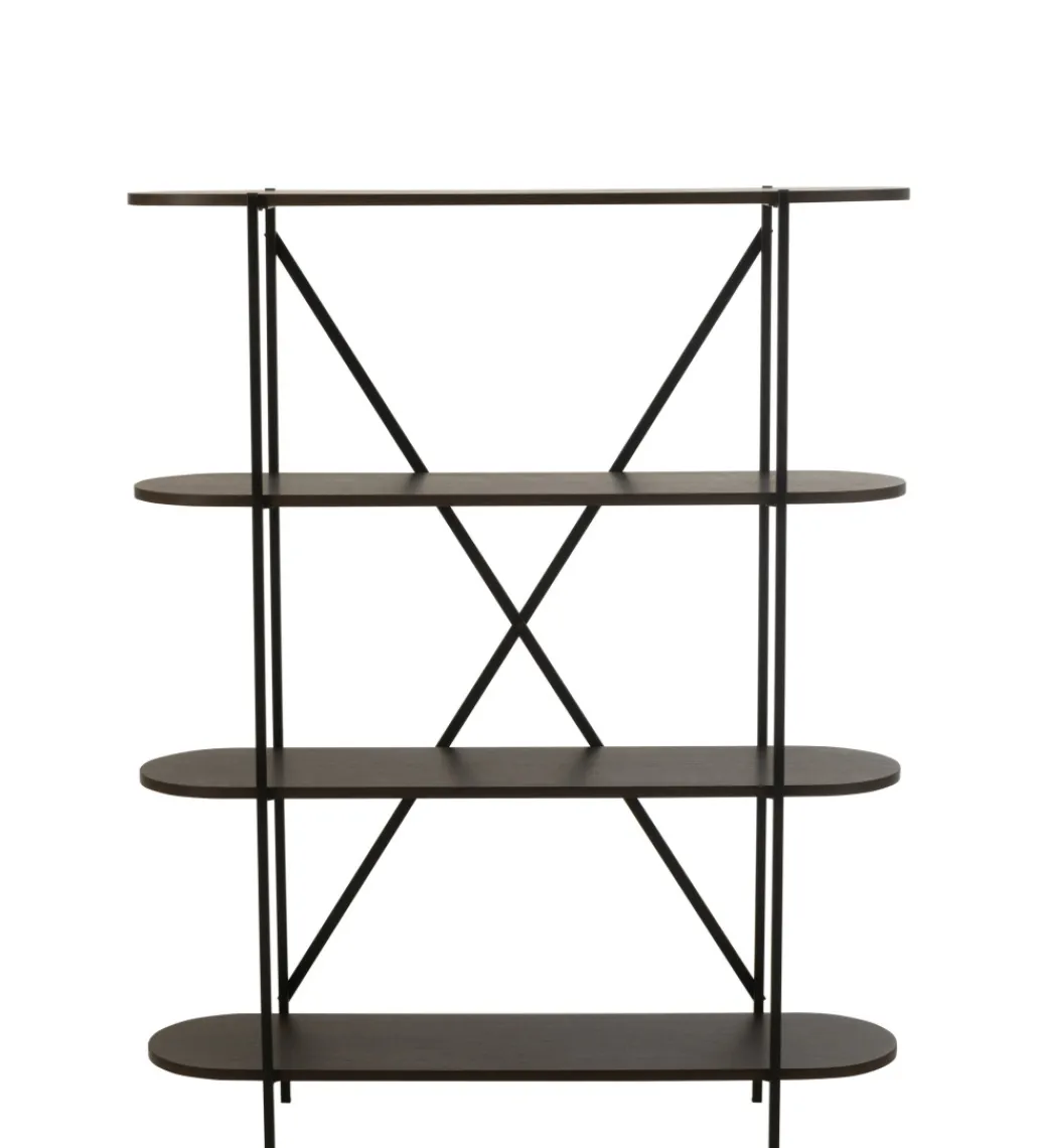 J-Line Regał DOMERESU 120 cm ciemny brązowy