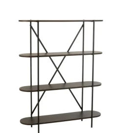 J-Line Regał DOMERESU 120 cm ciemny brązowy