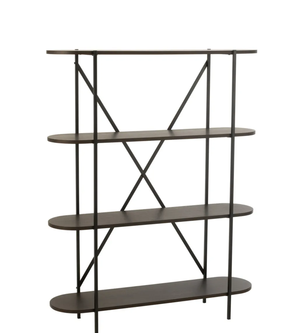 J-Line Regał DOMERESU 120 cm ciemny brązowy