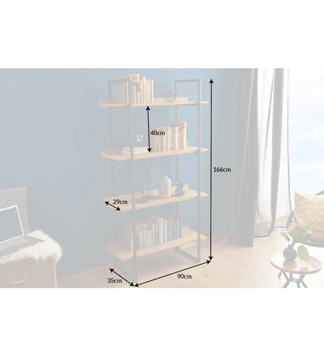 Invicta Interior Regał Factory 166 cm naturalny