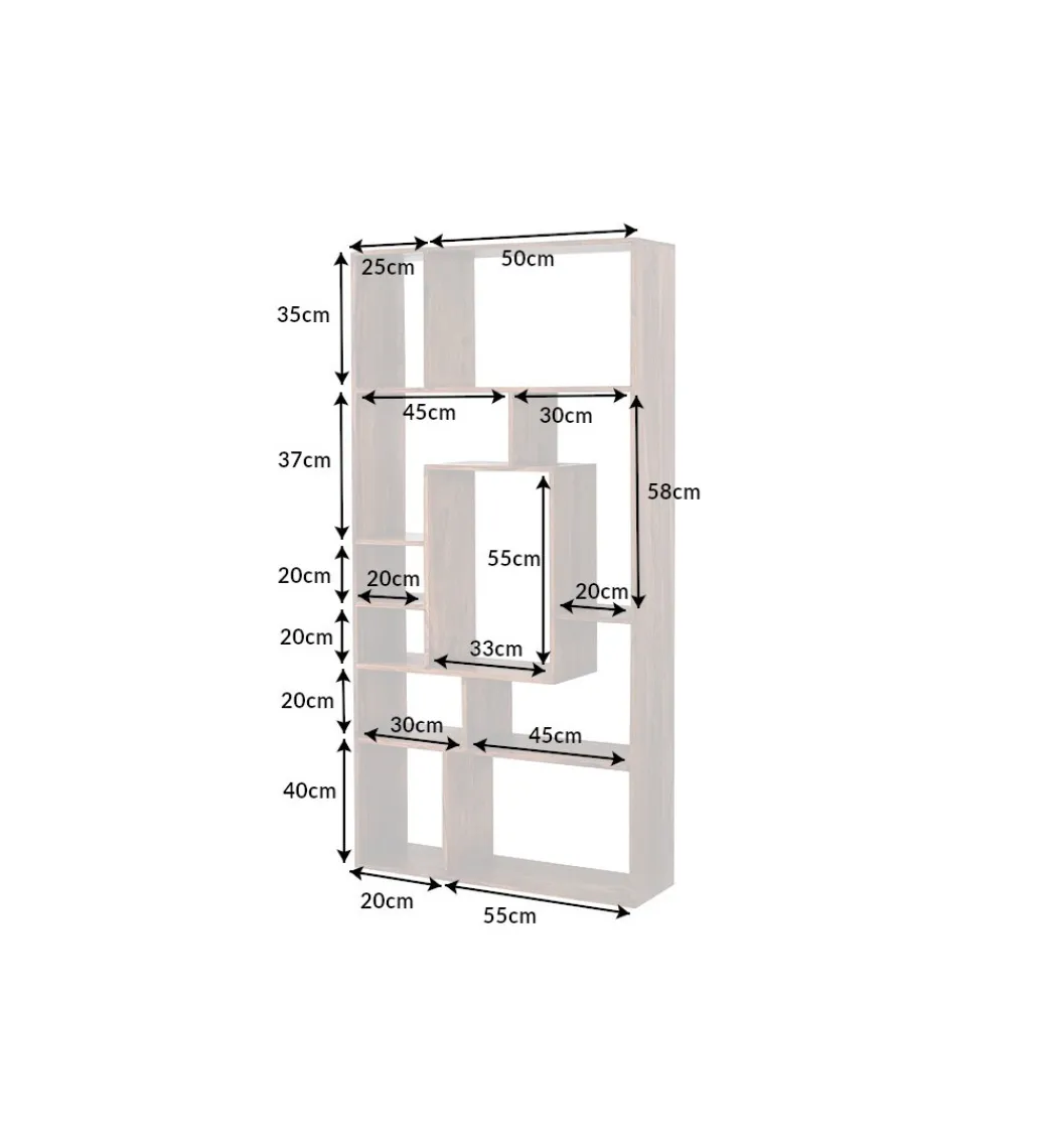 Invicta Interior - przedsprzedaż Regał FINICE Makassar II 180cm drewno sheesham