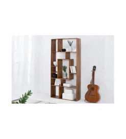 Invicta Interior - przedsprzedaż Regał FINICE Makassar II 180cm drewno sheesham