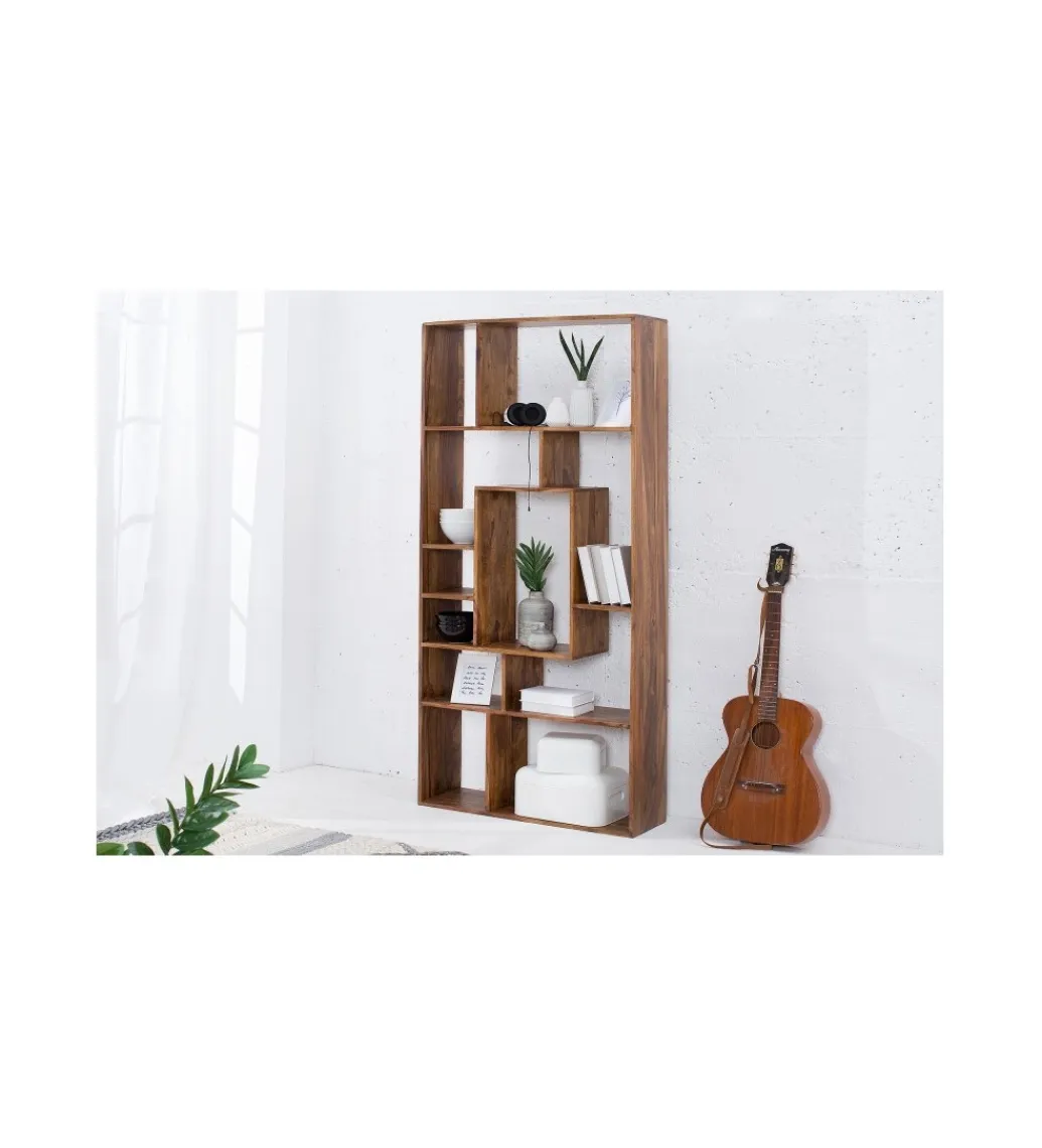 Invicta Interior - przedsprzedaż Regał FINICE Makassar II 180cm drewno sheesham