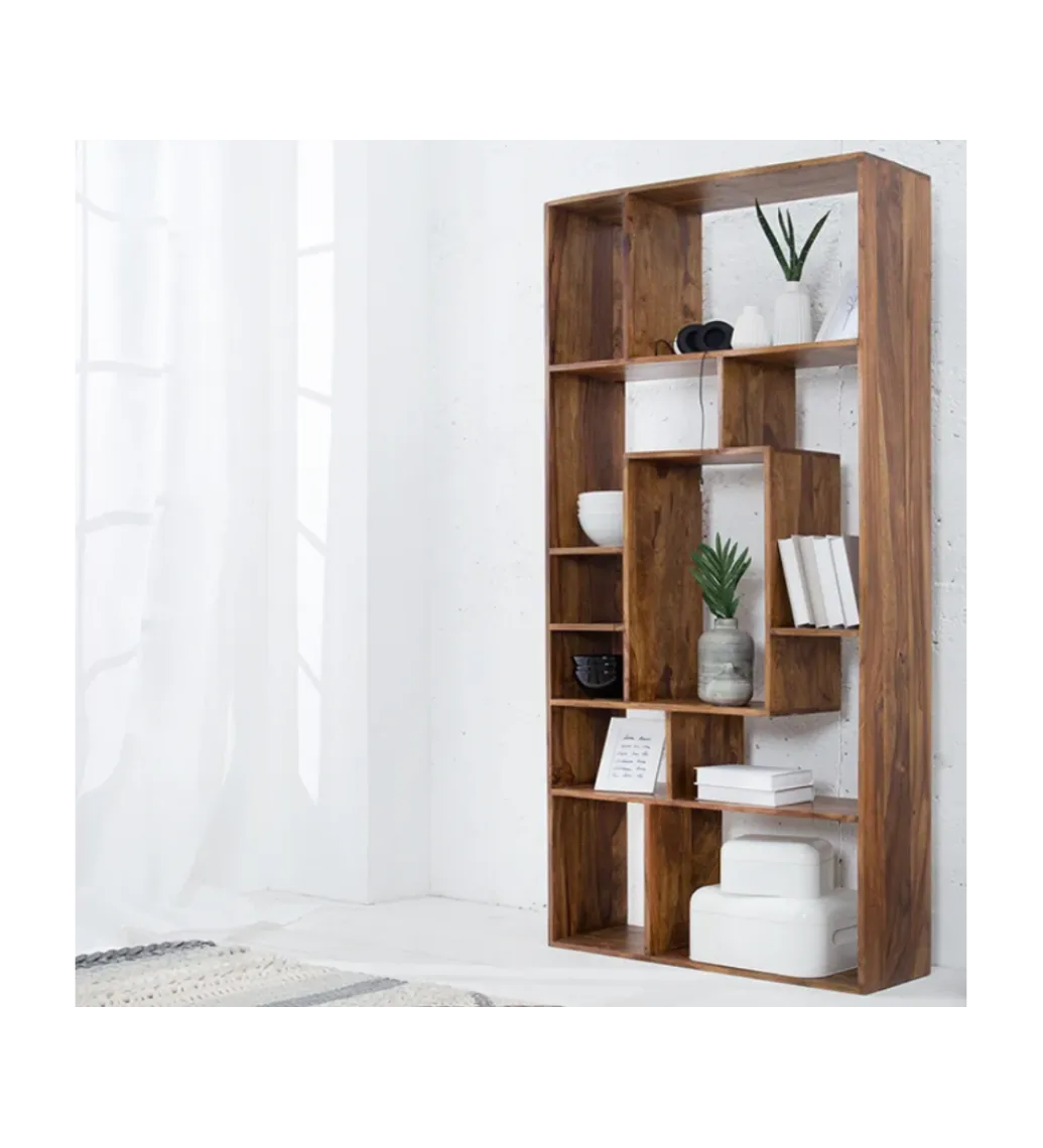 Invicta Interior - przedsprzedaż Regał FINICE Makassar II 180cm drewno sheesham