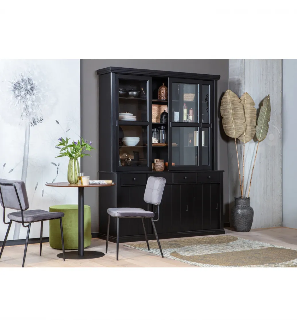 WOOOD Regał LAGOS 214 cm drewno sosny czarny