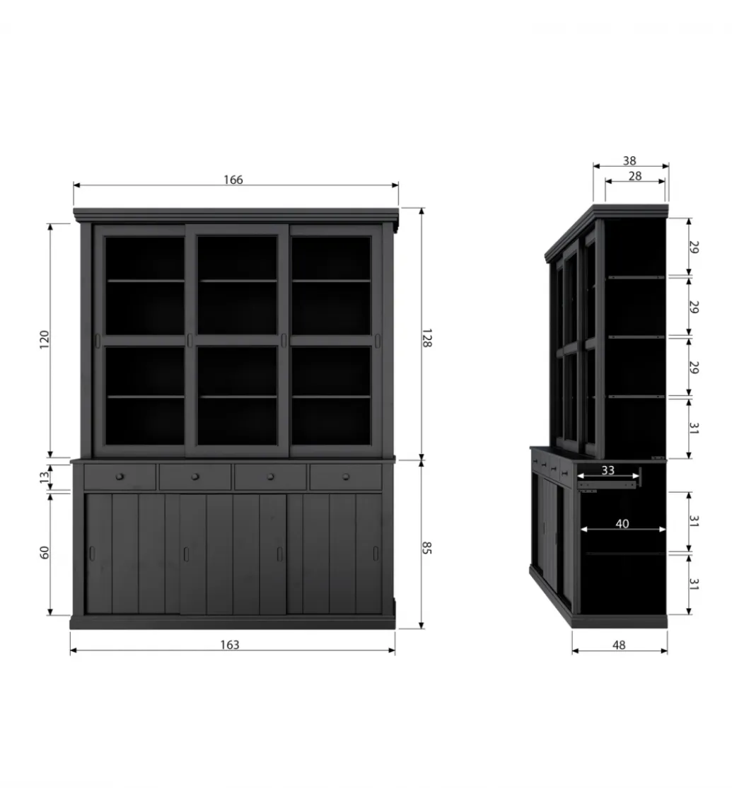 WOOOD Regał LAGOS 214 cm drewno sosny czarny