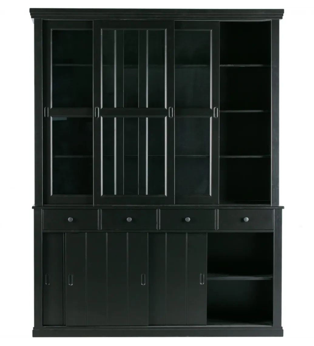 WOOOD Regał LAGOS 214 cm drewno sosny czarny
