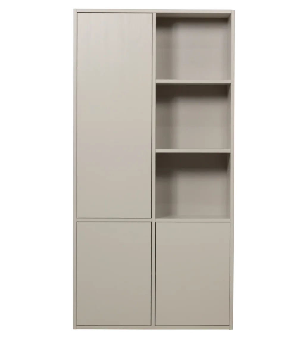WOOOD Regał MEGGY 108 cm drewno sosny szary lewostronny