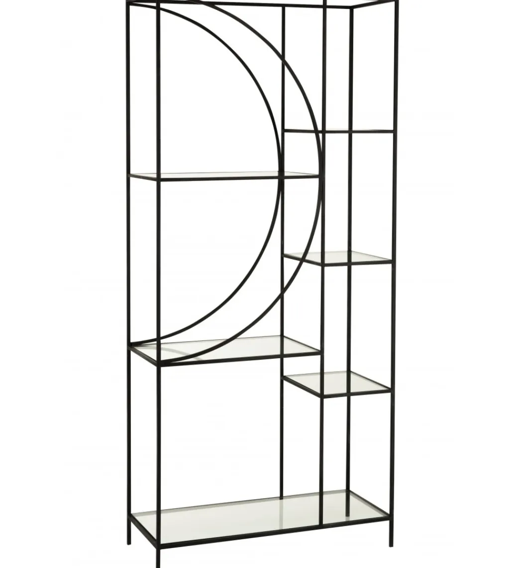 J-Line Regał metalowy Circle 180 cm czarny