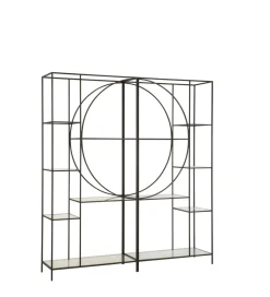 J-Line Regał metalowy Circle 180 cm czarny
