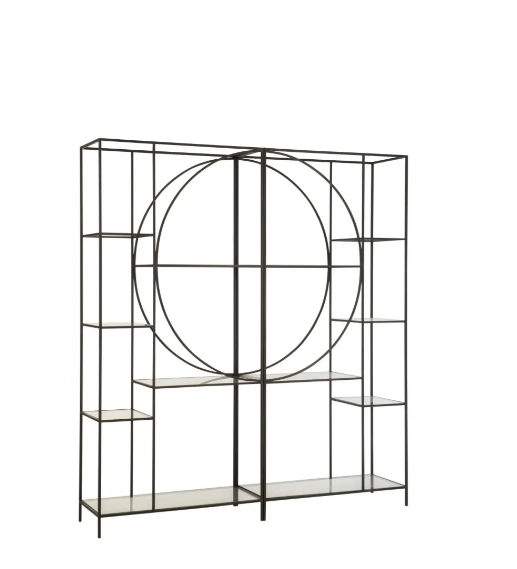 J-Line Regał metalowy Circle 180 cm czarny